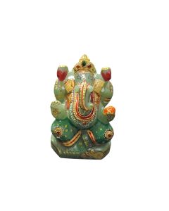 Green Jade Ganesha Idol 