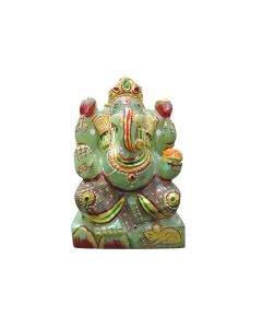 Green Jade Ganesha Idol 