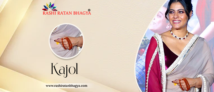 Kajol wearing rudraksha